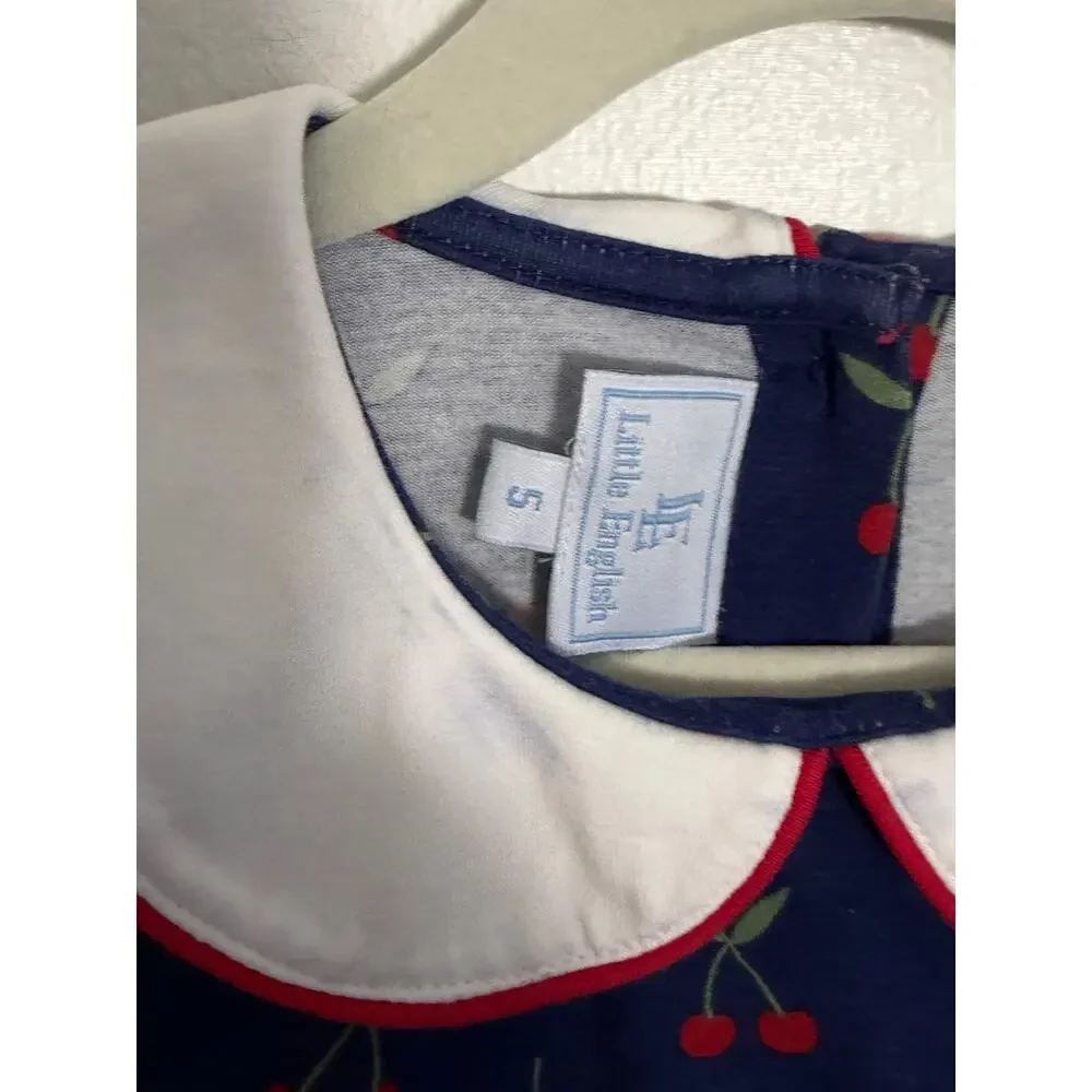 Little English Navy Cherry Dress size 5